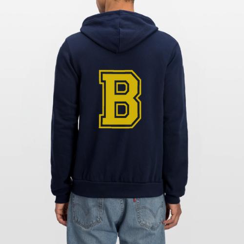 Letter B – Capital Athletic Alphabet Monogram - Unisex Full Zip Hoodie