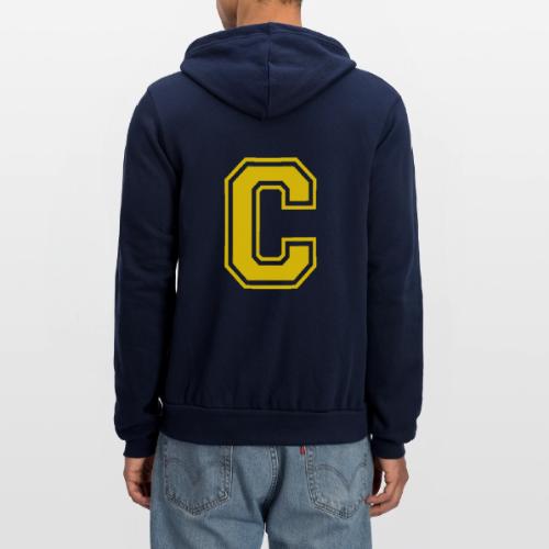 Letter C – Capital Athletic Alphabet Monogram - Unisex Full Zip Hoodie