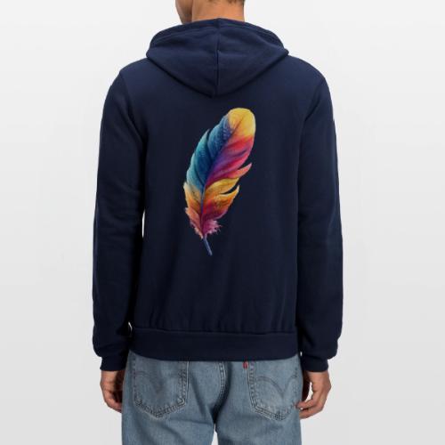 Rainbow Flight Feather - Unisex Full Zip Hoodie