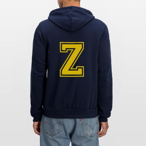 Letter Z – Capital Athletic Alphabet Monogram - Unisex Full Zip Hoodie