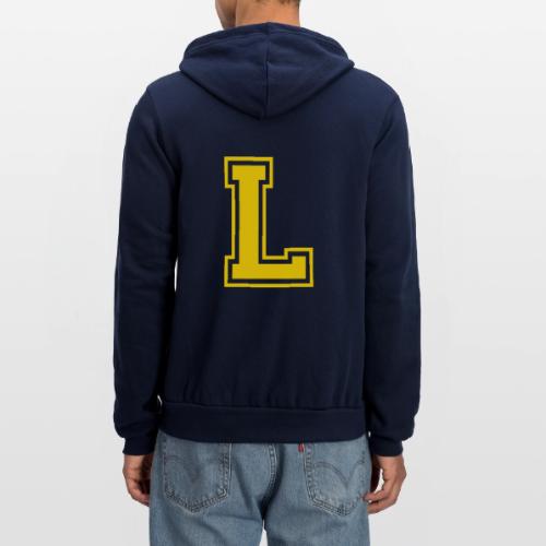 Letter L – Capital Athletic Alphabet Monogram - Unisex Full Zip Hoodie