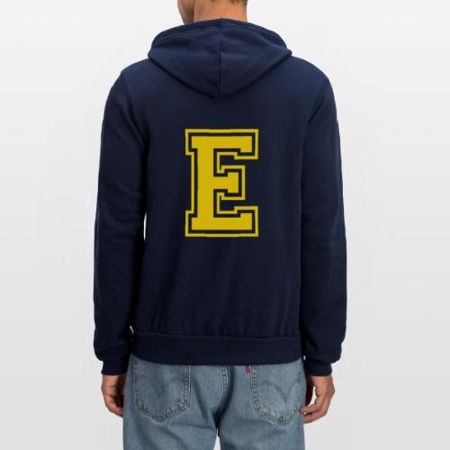 Letter E – Capital Athletic Alphabet Monogram - Unisex Full Zip Hoodie