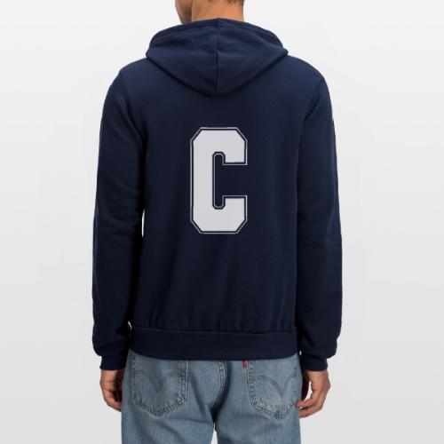White Letter C – Varsity Alphabet Monogram - Unisex Full Zip Hoodie