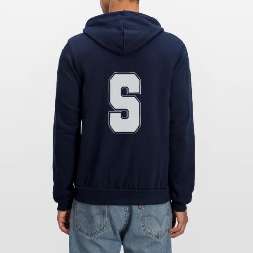 White Letter S – Varsity Alphabet Monogram - Unisex Full Zip Hoodie