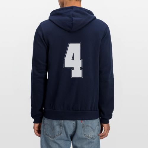 White Number 4 – Varsity Font - Unisex Full Zip Hoodie