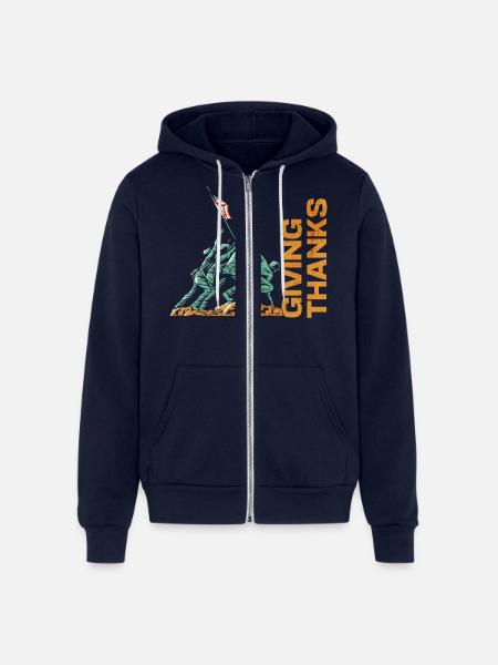 Giving Thanks - Unisex Full Zip Hoodie - navy