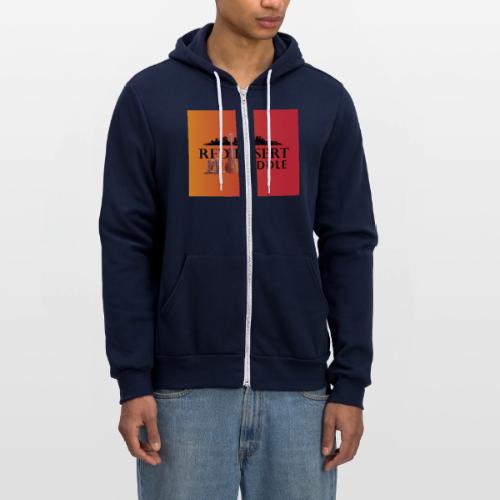 Red Desert Fiddle - Black Text Transfer Patch - Unisex Full Zip Hoodie