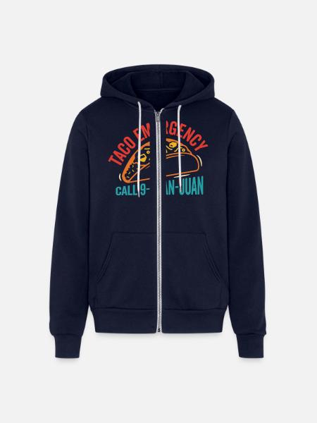 Taco Emergency Call 9-Juan-Juan Funny - Unisex Full Zip Hoodie - navy