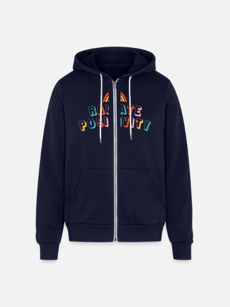 Radiate Positivity - Unisex Full Zip Hoodie - navy