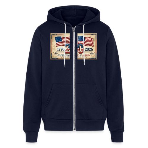 USA 250th Anniversary Flags Emblem - Unisex Full Zip Hoodie