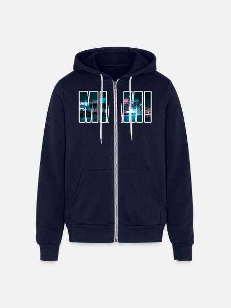 miami - Unisex Full Zip Hoodie - navy