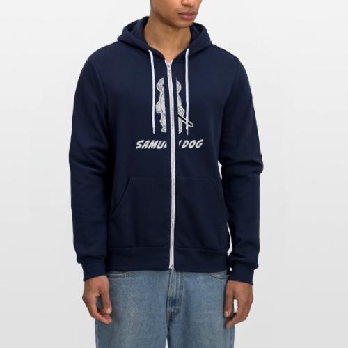 Samurai Maltese Katana Warrior Dog Tee - Unisex Full Zip Hoodie