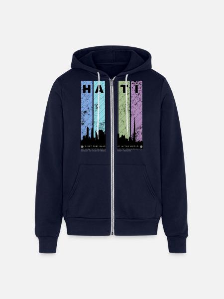Republic of Haiti - Unisex Full Zip Hoodie - navy
