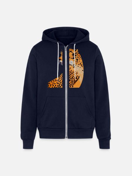Cheetah - Unisex Full Zip Hoodie - navy