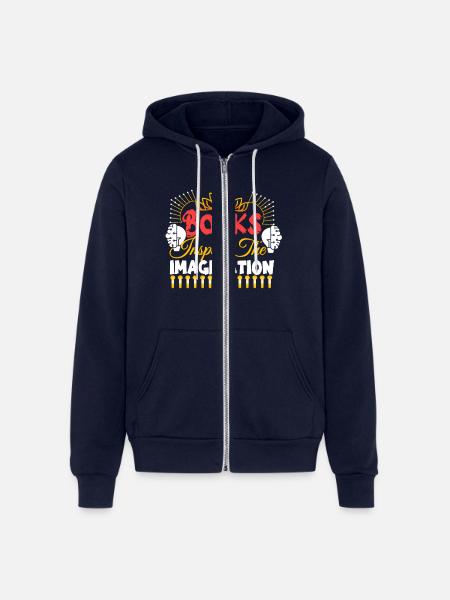 Books Inspire The Imagination - Unisex Full Zip Hoodie - navy