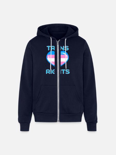 TRANS RIGHTS - Unisex Full Zip Hoodie - navy