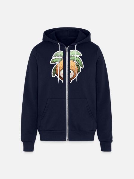 Coconut kawaii - Unisex Full Zip Hoodie - navy