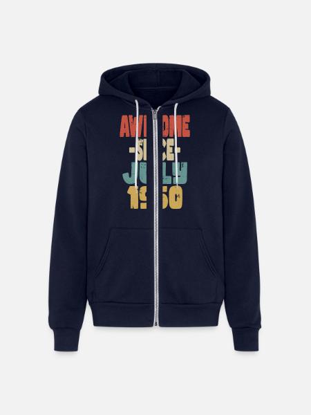 Awesome July 1950 - Unisex Full Zip Hoodie - navy