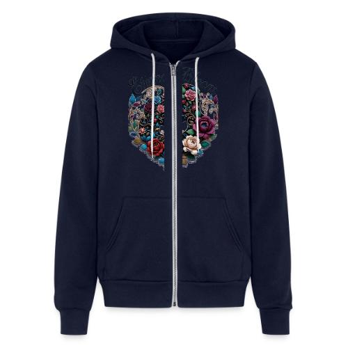 Eternal Bloom Embrace T-Shirt - Unisex Full Zip Hoodie