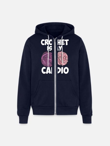 Crochet Is My Cardio - Unisex Full Zip Hoodie - navy