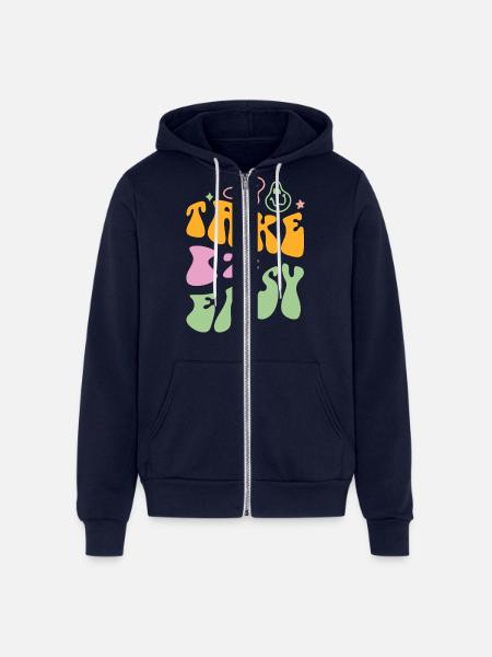 Take it Easy - Unisex Full Zip Hoodie - navy