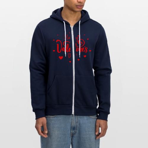 Valentine's Day Design February 14, Love Day - Unisex Full Zip Hoodie