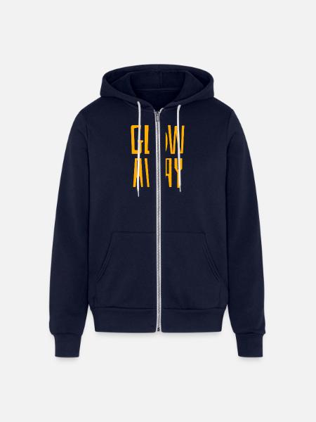 GLOW AWAY - Unisex Full Zip Hoodie - navy