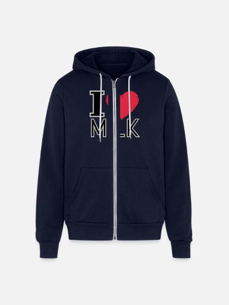 I Love Milk - Unisex Full Zip Hoodie - navy