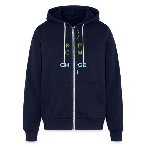 Keep calm and charge on - Unisex Full Zip Hoodie