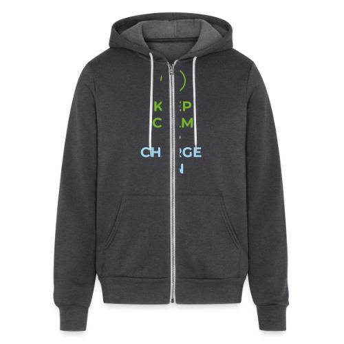 Keep calm and charge on - Unisex Full Zip Hoodie
