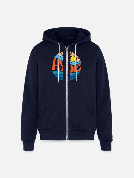 Hyde Shirt Vintage Sunset Hyde Groovy Tie Dye - Unisex Full Zip Hoodie - navy