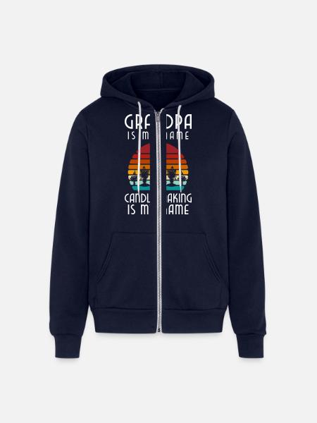 Candle Deco Passion - Unisex Full Zip Hoodie - navy
