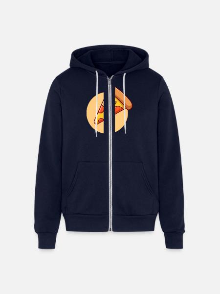 Slice Of Pizza - Unisex Full Zip Hoodie - navy