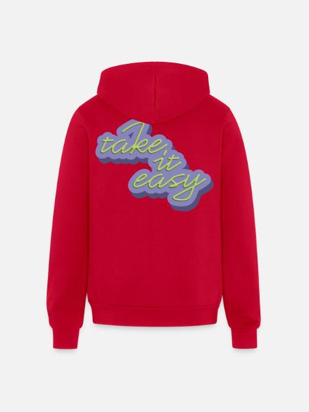 Take It Easy - Unisex Full Zip Hoodie - red