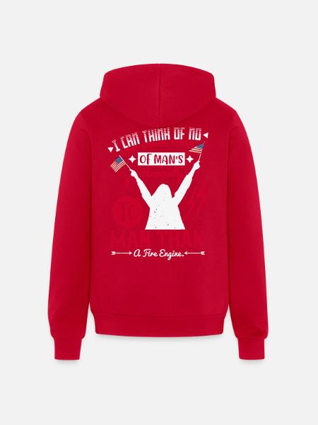 Fire Engine Power: Manhood Pride - Unisex Full Zip Hoodie - red