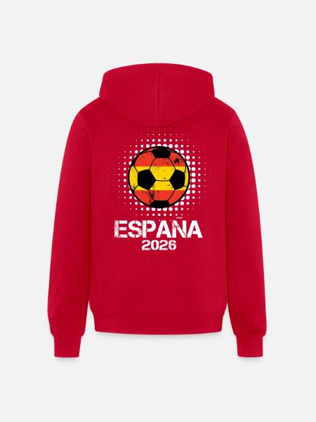 Espana 2026 Flagball - Unisex Full Zip Hoodie - red