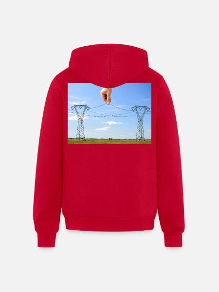 Don't Touch! - Unisex Full Zip Hoodie - red