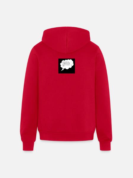Thought Cloud Love Script - Unisex Full Zip Hoodie - red