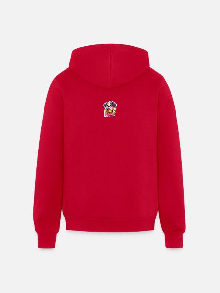 Edgy Face Puppy - Unisex Full Zip Hoodie - red