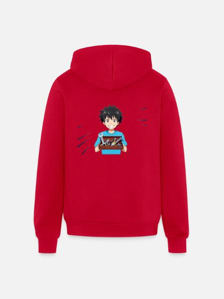 Toolbox Hero Kid - Unisex Full Zip Hoodie - red