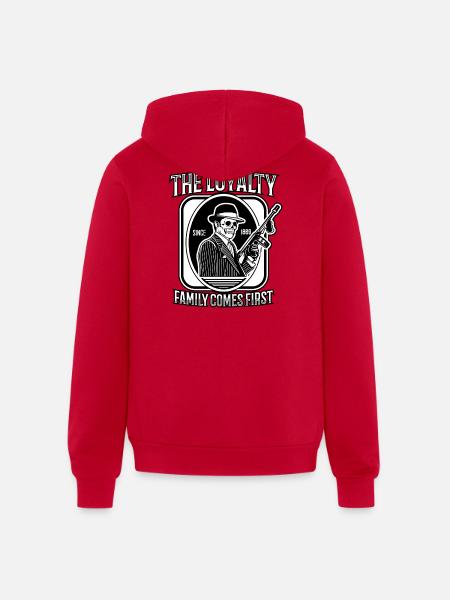 Loyalty Family Comes First - Unisex Full Zip Hoodie - red