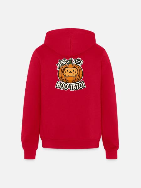 Pumpkin Boo-Tato Cute Halloween - Unisex Full Zip Hoodie - red