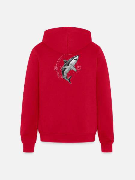 Shark Circle Mono Graphic - Unisex Full Zip Hoodie - red
