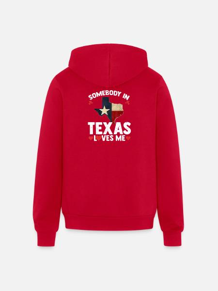 Somebody in Texas Loves Me - Unisex Full Zip Hoodie - red