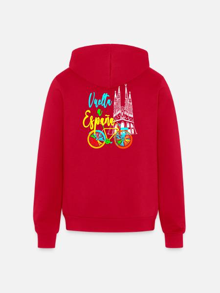 Vuelta Espana Neon Bicycle - Unisex Full Zip Hoodie - red