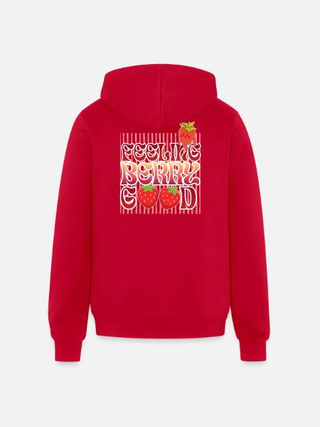 Feeling Berry Good - Unisex Full Zip Hoodie - red