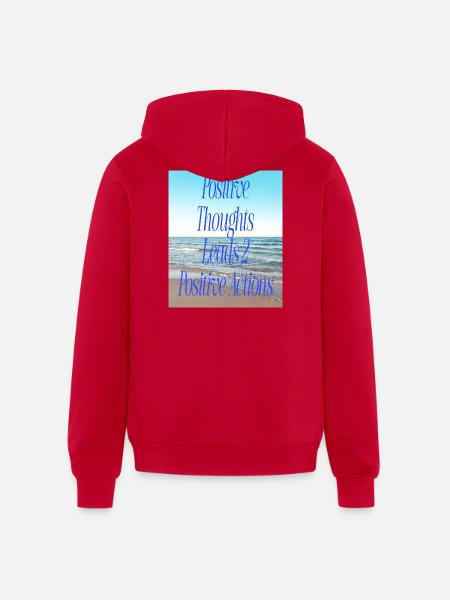 Positive Thoughts, Positive Actions - Unisex Full Zip Hoodie - red