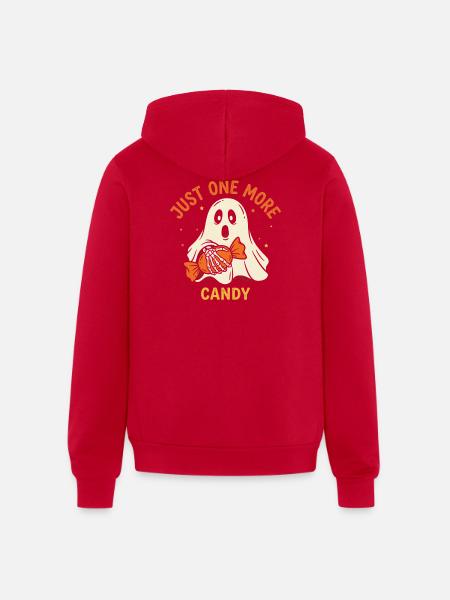 Just One More Candy Ghost - Unisex Full Zip Hoodie - red