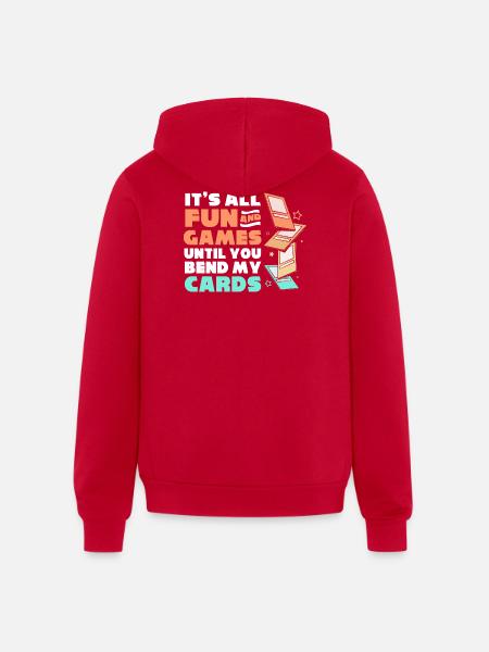 Trading Card Game Card Player - Unisex Full Zip Hoodie - red