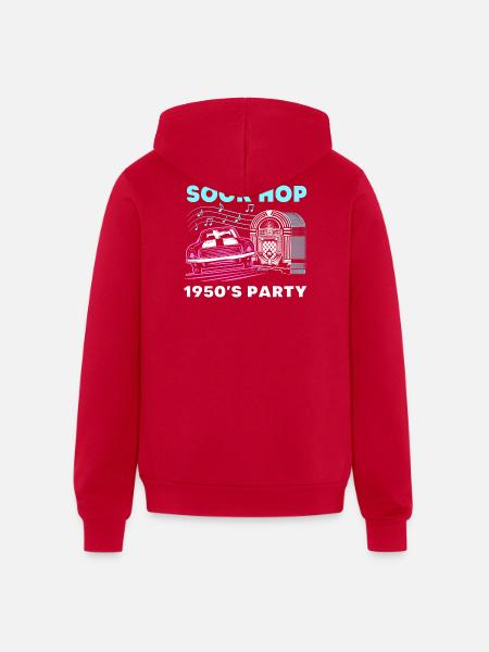 Music Dance Sock Hop - Unisex Full Zip Hoodie - red